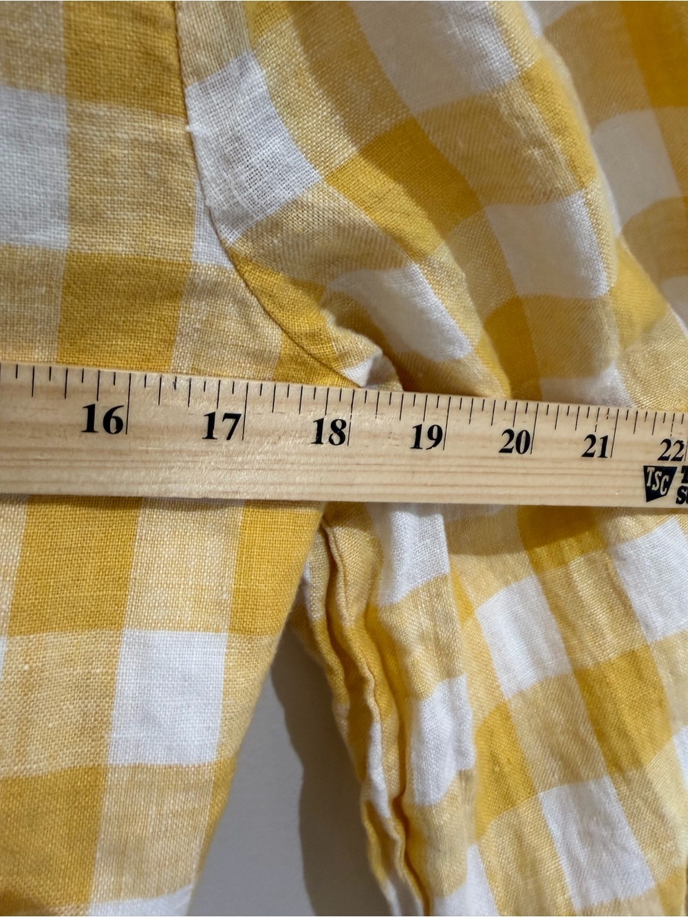 Reformation Barrett Top yellow gingham sweetheart‎ neck 100%Linen Size 12 - Picture 11 of 13